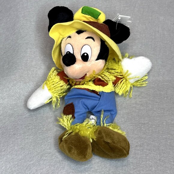 Disney Other - Mickey Mouse Scarecrow Disney World Bean Bag Plush 9" Stuffed Toy Animal